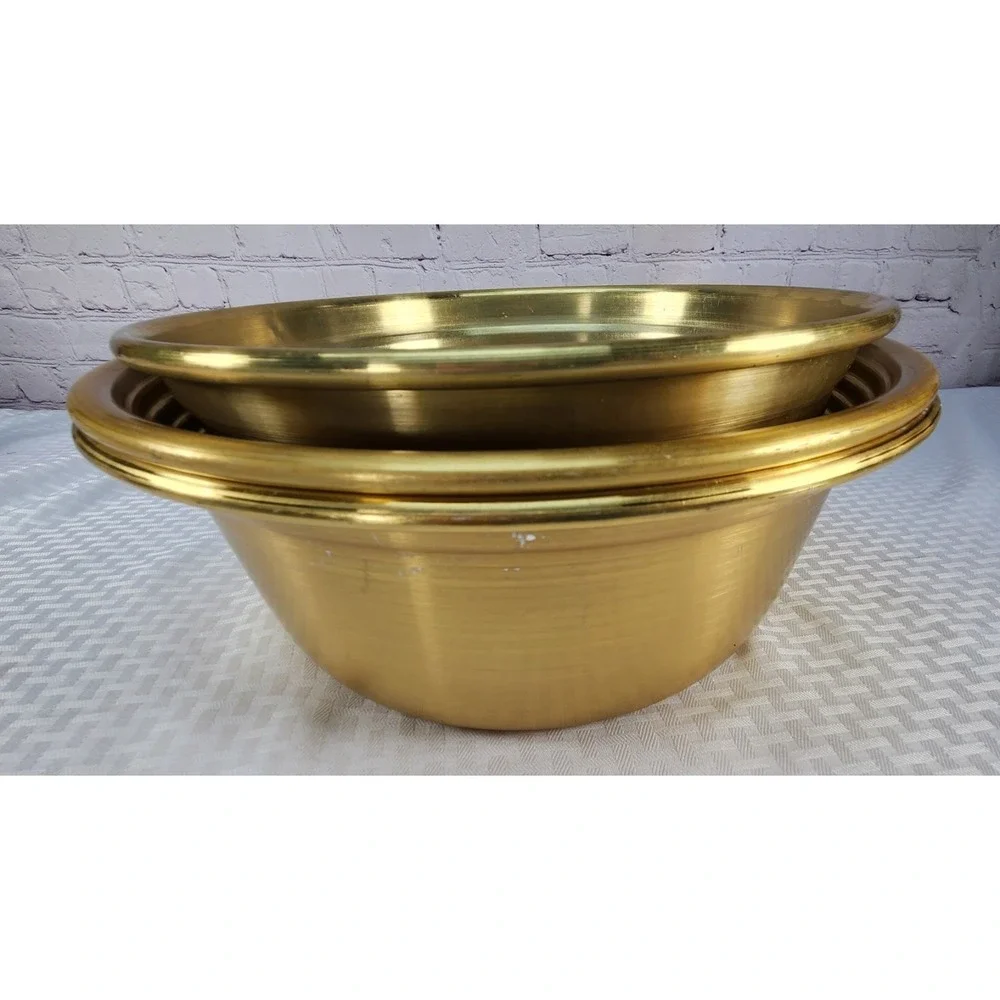 Sunhak Korean Stainless Steel Gold Mixing Serving Bowls (3) High Quality